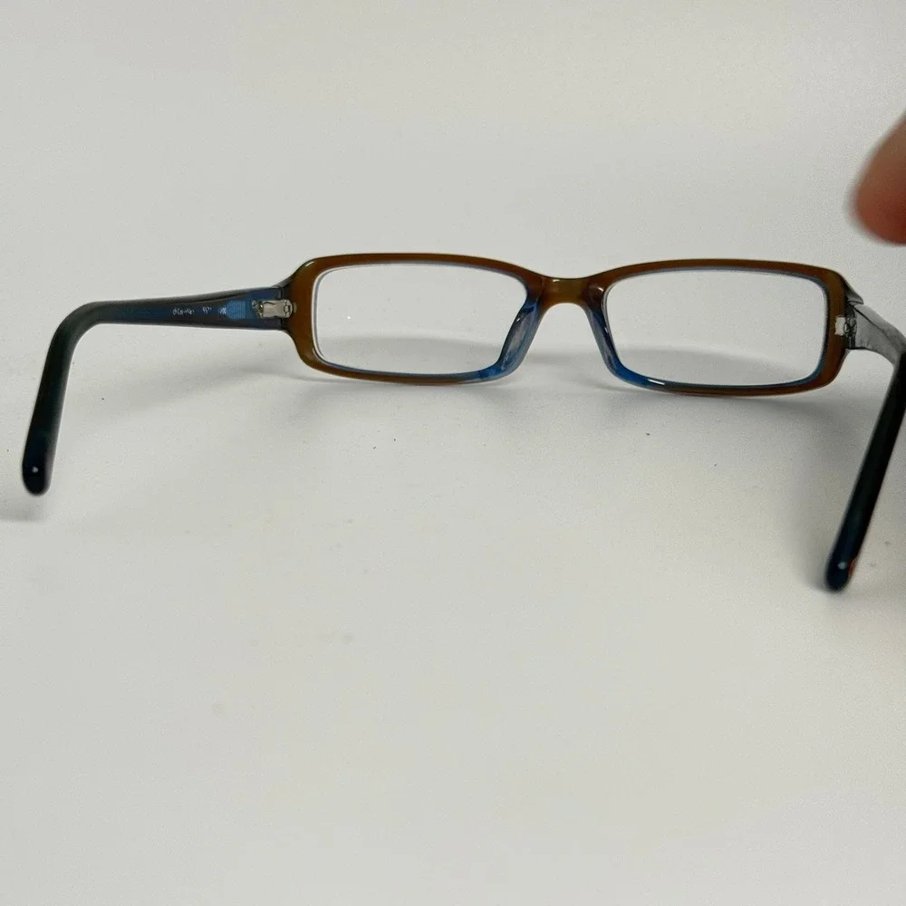 Calvin Klein CK 5572 200 Brown Blue‎ Rhinestone Eyeglasses Frames 50-16-130